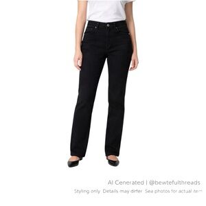 Levi’s Riders Black Straight Leg Jeans Women’s 16 Clean Girl Minimal